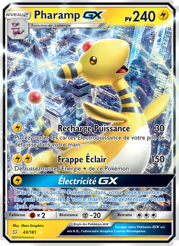 Pharamp GX 43 — Duo de Choc (French Pokémon TCG card)