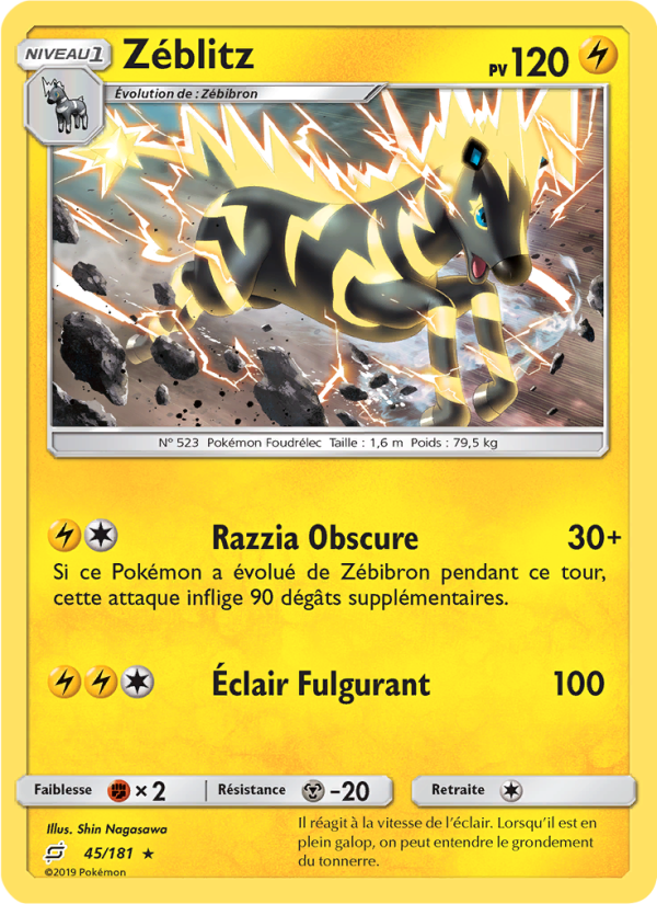 Zéblitz 45 — Duo de Choc (French Pokémon TCG card)