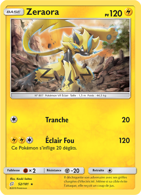 Zeraora 52 — Duo de Choc (French Pokémon TCG card)