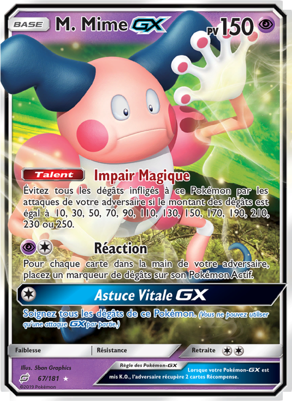 M. Mime GX 67 — Duo de Choc (French Pokémon TCG card)