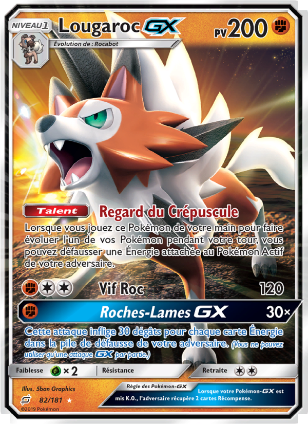 Lougaroc GX 82 — Duo de Choc (French Pokémon TCG card)