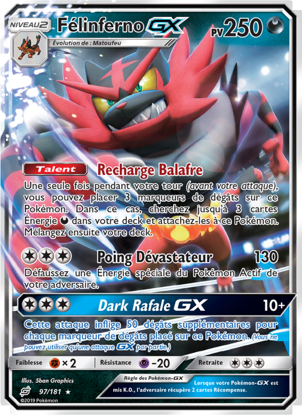 Félinferno GX 97 — Duo de Choc (French Pokémon TCG card)