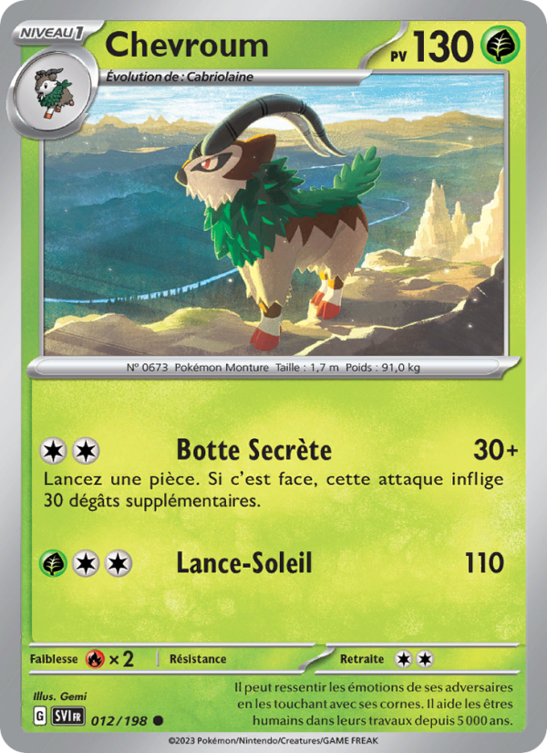 Chevroum 012 — Écarlate et Violet (French Pokémon TCG card)