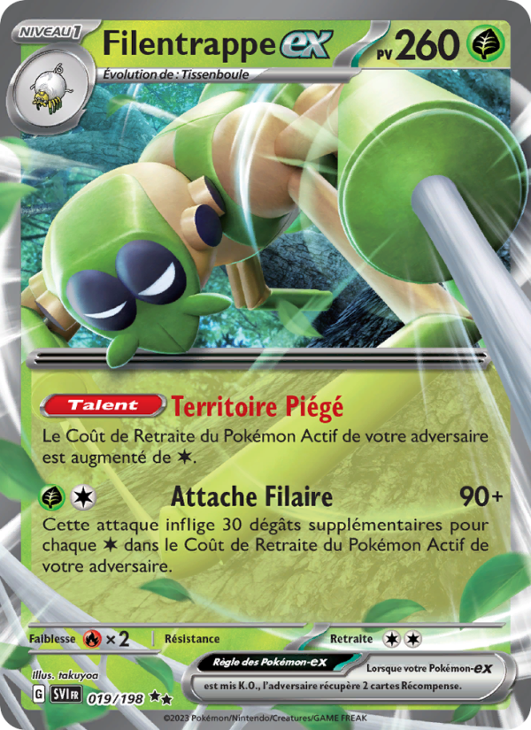 Filentrappe-ex 019 — Écarlate et Violet (French Pokémon TCG card)