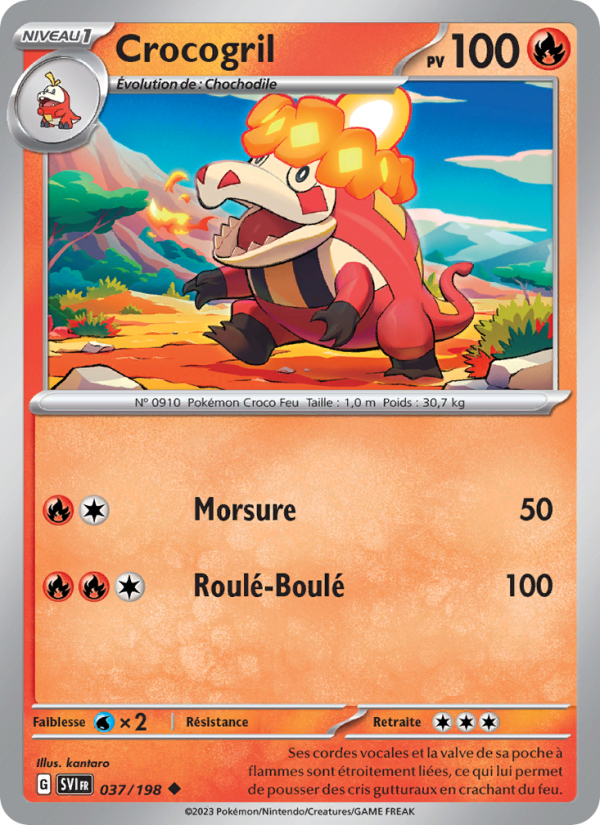 Crocogril 037 — Écarlate et Violet (French Pokémon TCG card)