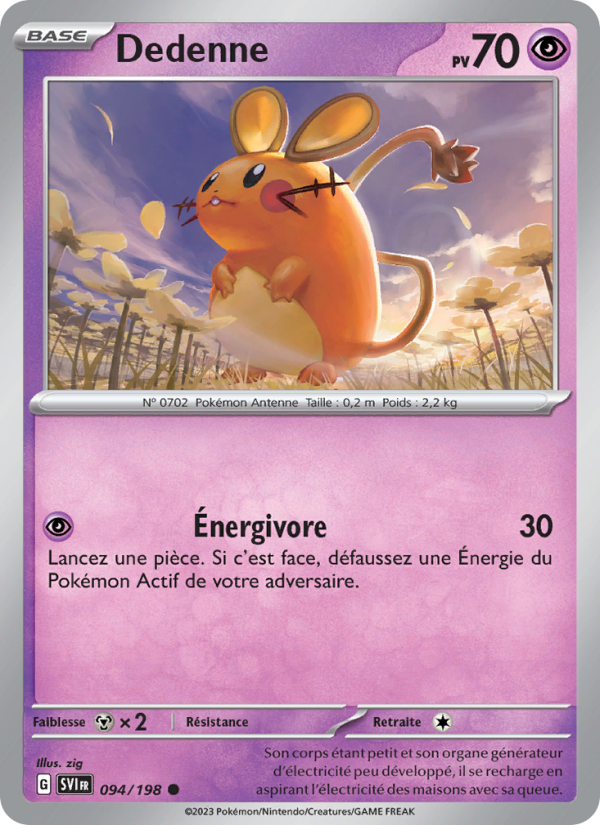 Dedenne 094 — Écarlate et Violet (French Pokémon TCG card)