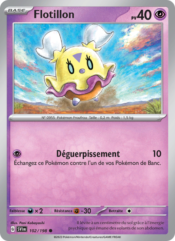 Flotillon 102 — Écarlate et Violet (French Pokémon TCG card)