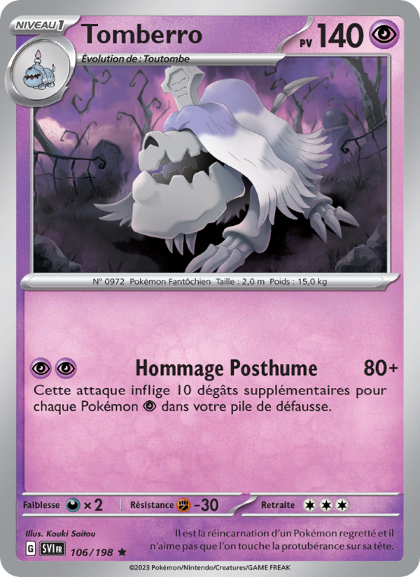 Tomberro 106 — Écarlate et Violet (French Pokémon TCG card)