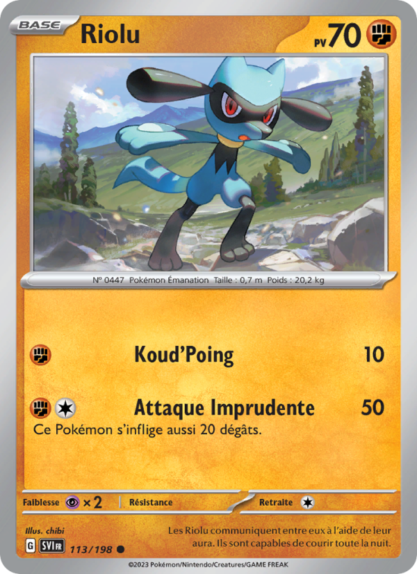 Riolu 113 — Écarlate et Violet (French Pokémon TCG card)
