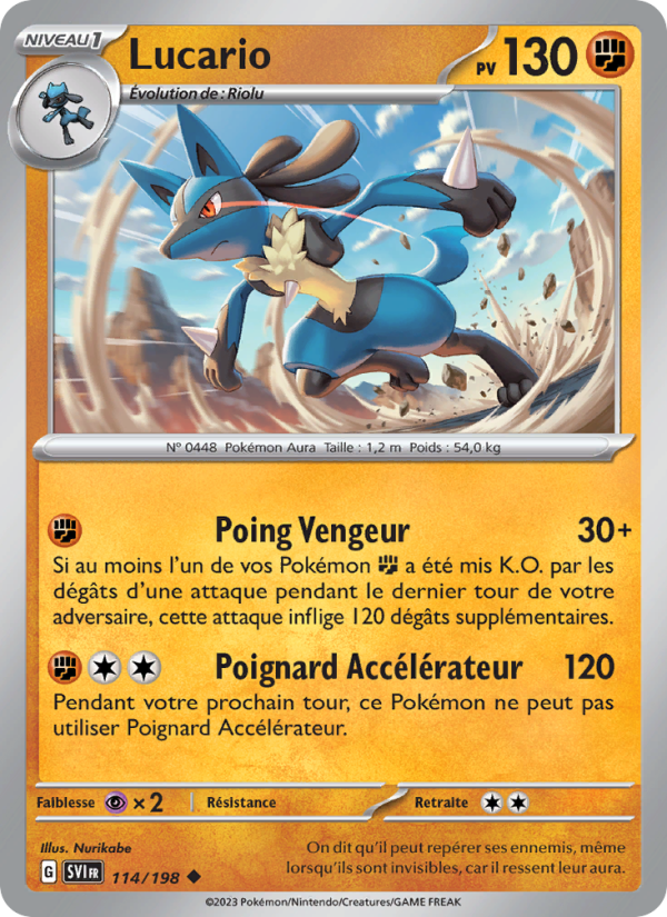 Lucario 114 — Écarlate et Violet (French Pokémon TCG card)