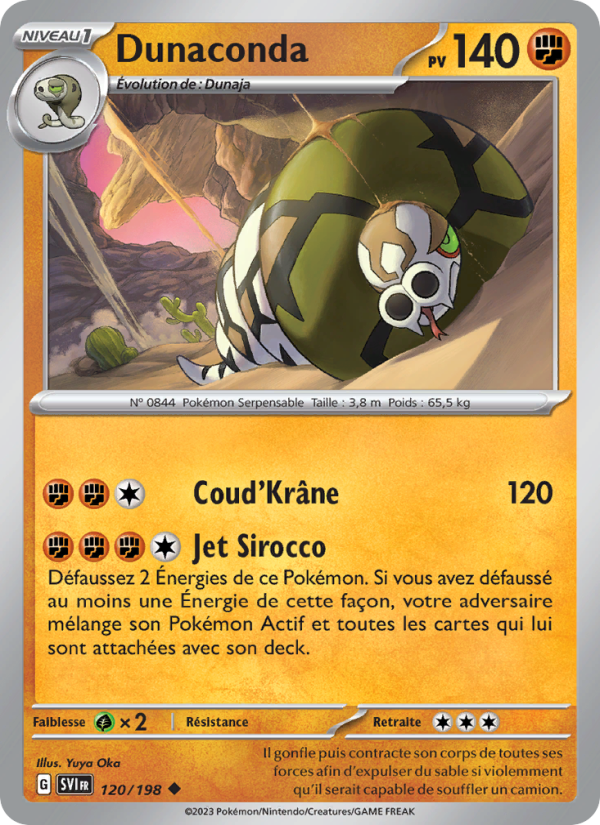 Dunaconda 120 — Écarlate et Violet (French Pokémon TCG card)