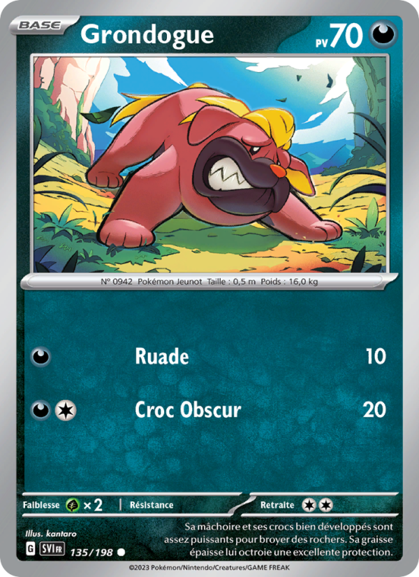 Grondogue 135 — Écarlate et Violet (French Pokémon TCG card)