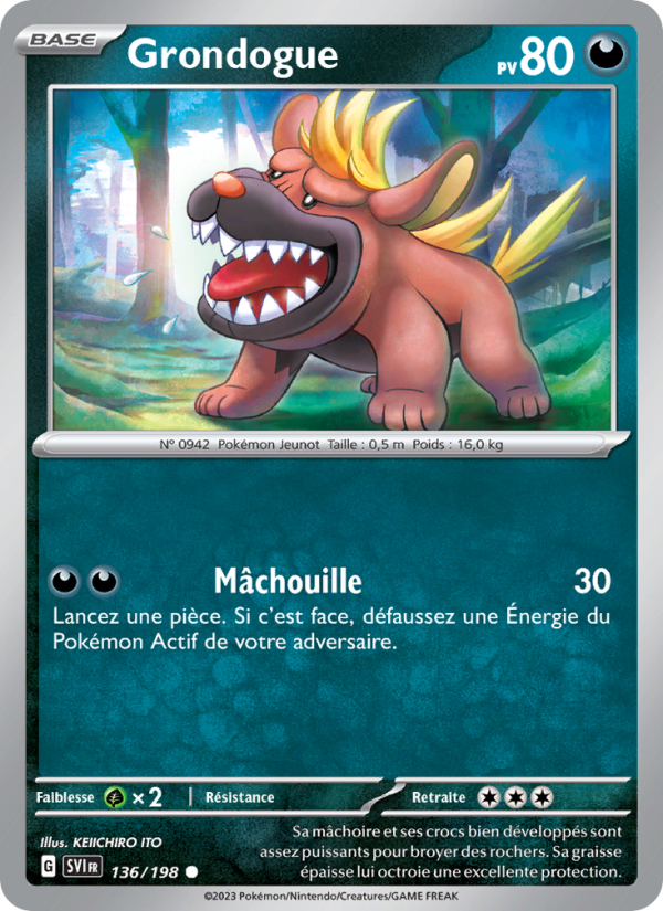 Grondogue 136 — Écarlate et Violet (French Pokémon TCG card)