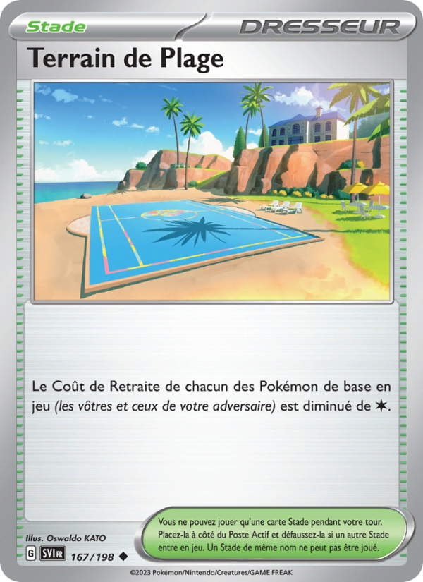 Terrain de Plage 167 — Écarlate et Violet (French Pokémon TCG card)