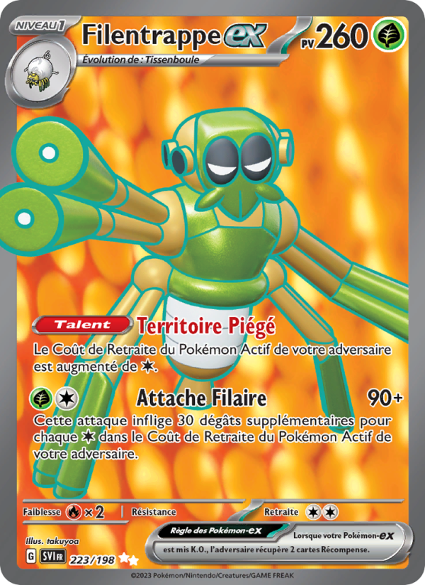 Filentrappe-ex 223 — Écarlate et Violet (French Pokémon TCG card)