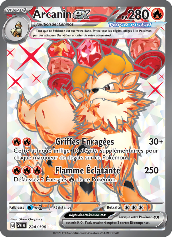 Arcanin-ex 224 — Écarlate et Violet (French Pokémon TCG card)