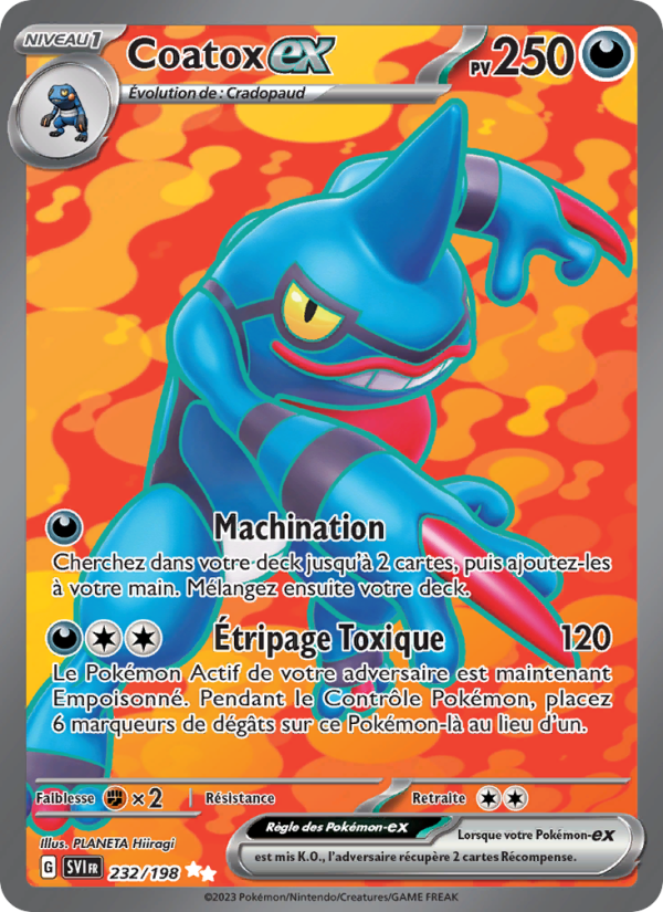 Coatox-ex 232 — Écarlate et Violet (French Pokémon TCG card)