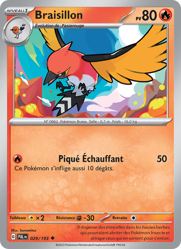 Braisillon 029 — Évolutions à Paldea (French Pokémon TCG card)