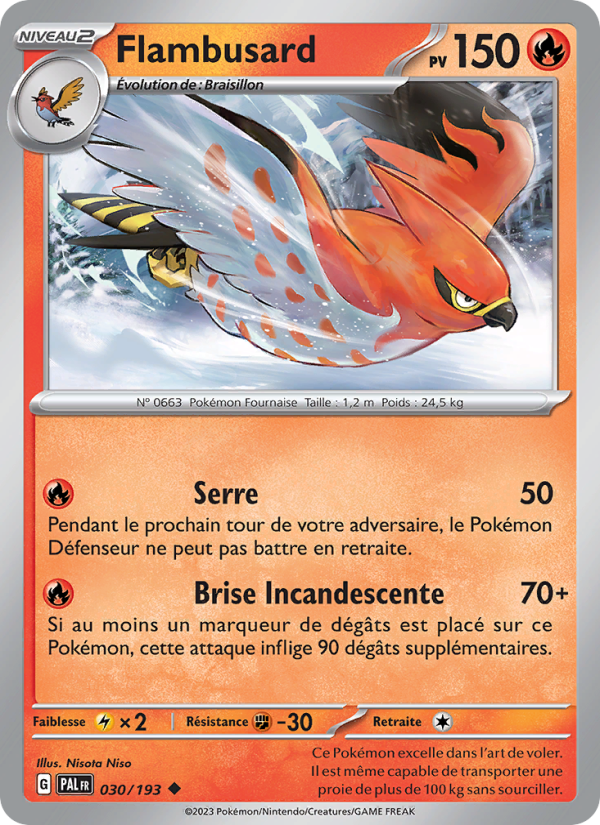 Flambusard 030 — Évolutions à Paldea (French Pokémon TCG card)