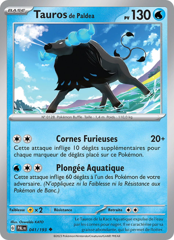 Tauros de Paldea 041 — Évolutions à Paldea (French Pokémon TCG card)
