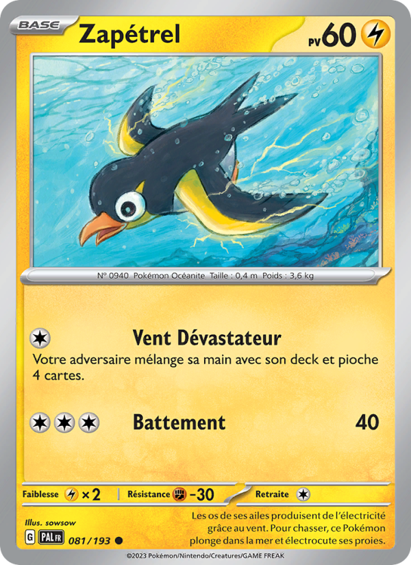 Zapétrel 081 — Évolutions à Paldea (French Pokémon TCG card)