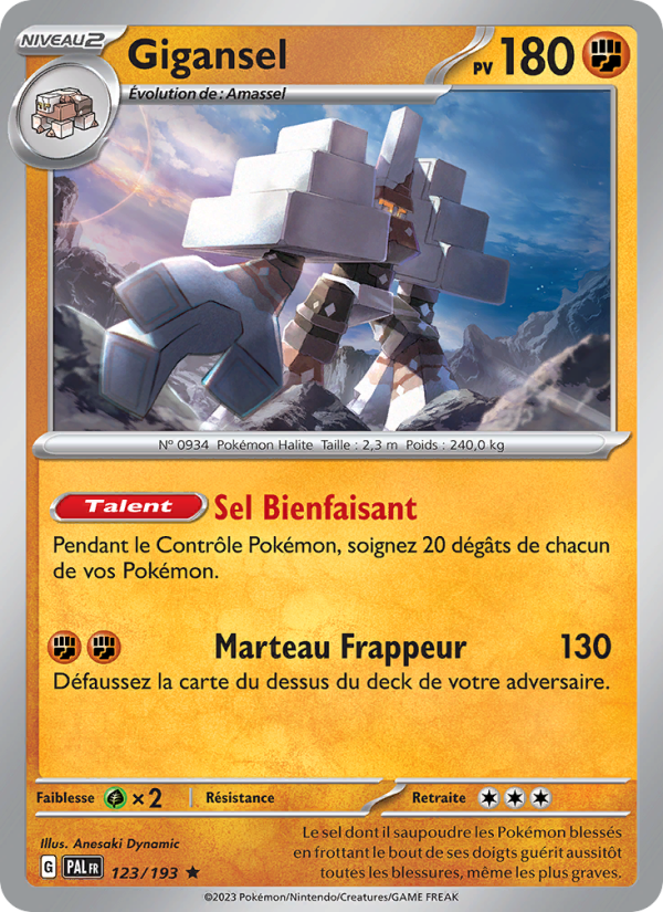 Gigansel 123 — Évolutions à Paldea (French Pokémon TCG card)