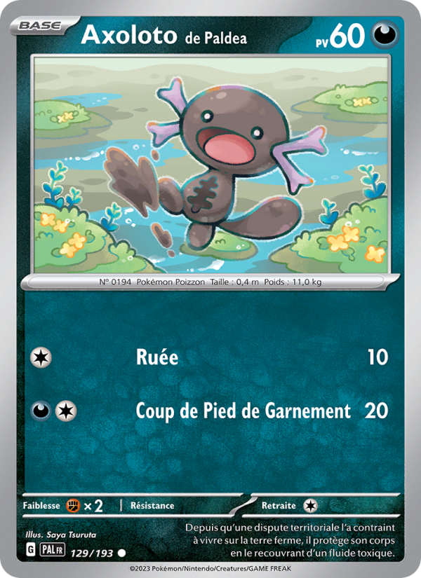 Axoloto de Paldea 129 — Évolutions à Paldea (French Pokémon TCG card)