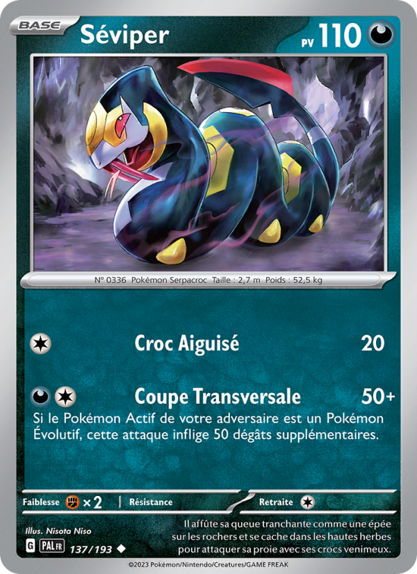Séviper 137 — Évolutions à Paldea (French Pokémon TCG card)