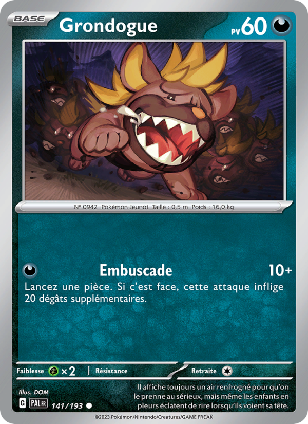 Grondogue 141 — Évolutions à Paldea (French Pokémon TCG card)
