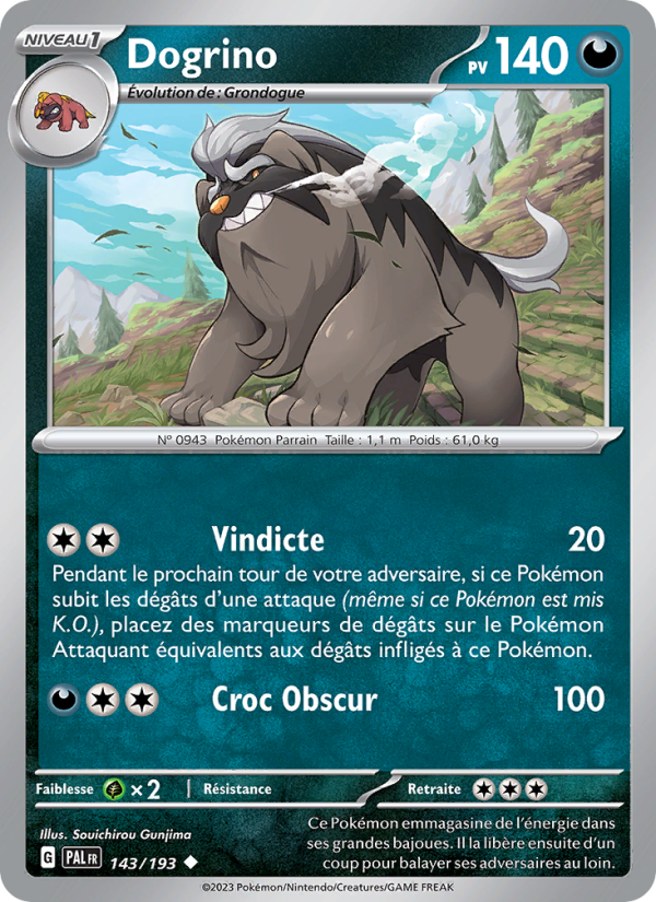 Dogrino 143 — Évolutions à Paldea (French Pokémon TCG card)