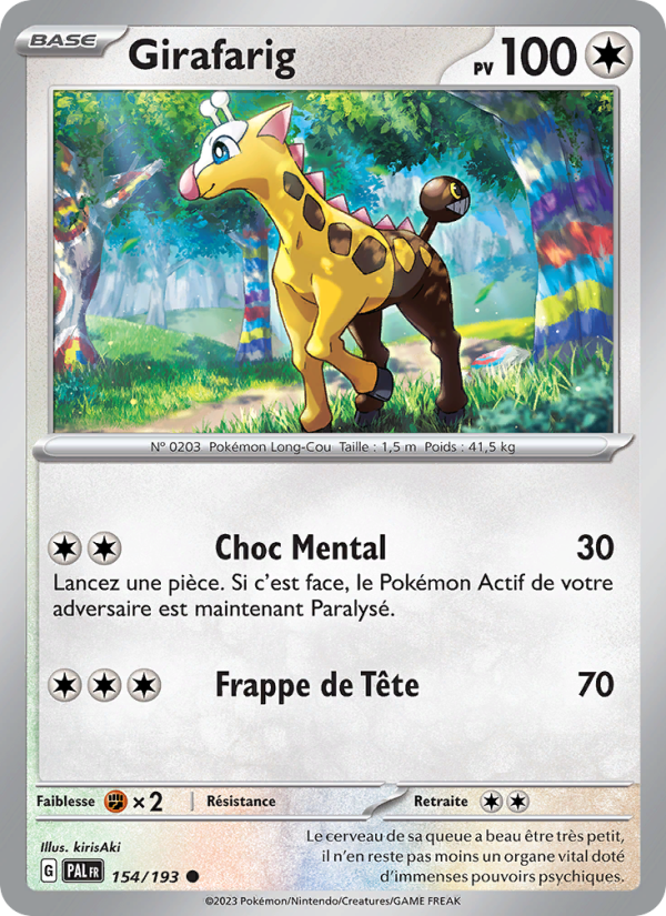 Girafarig 154 — Évolutions à Paldea (French Pokémon TCG card)
