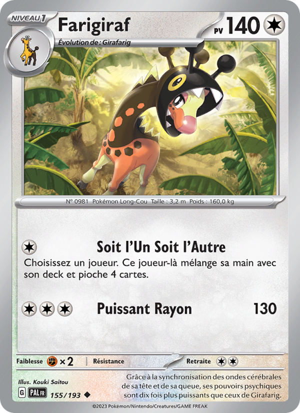 Farigiraf 155 — Évolutions à Paldea (French Pokémon TCG card)