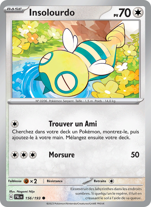 Insolourdo 156 — Évolutions à Paldea (French Pokémon TCG card)