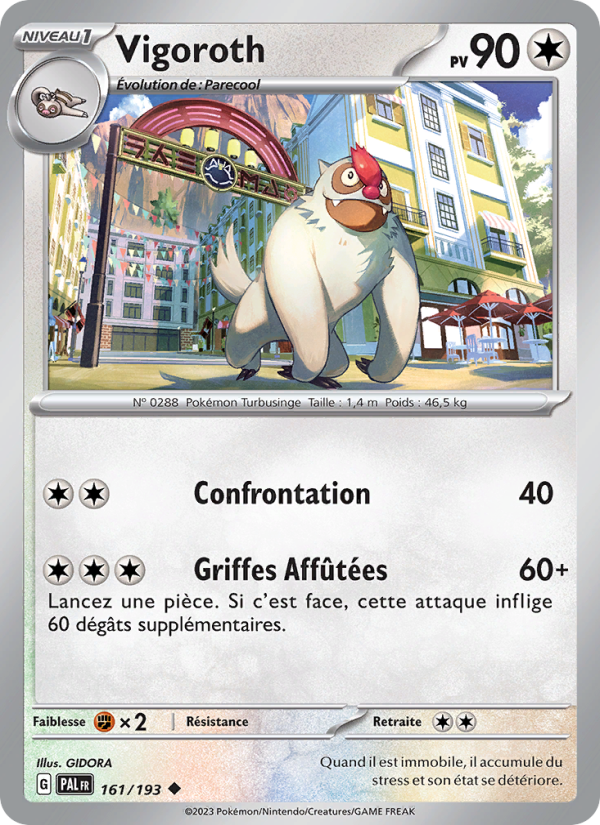 Vigoroth 161 — Évolutions à Paldea (French Pokémon TCG card)