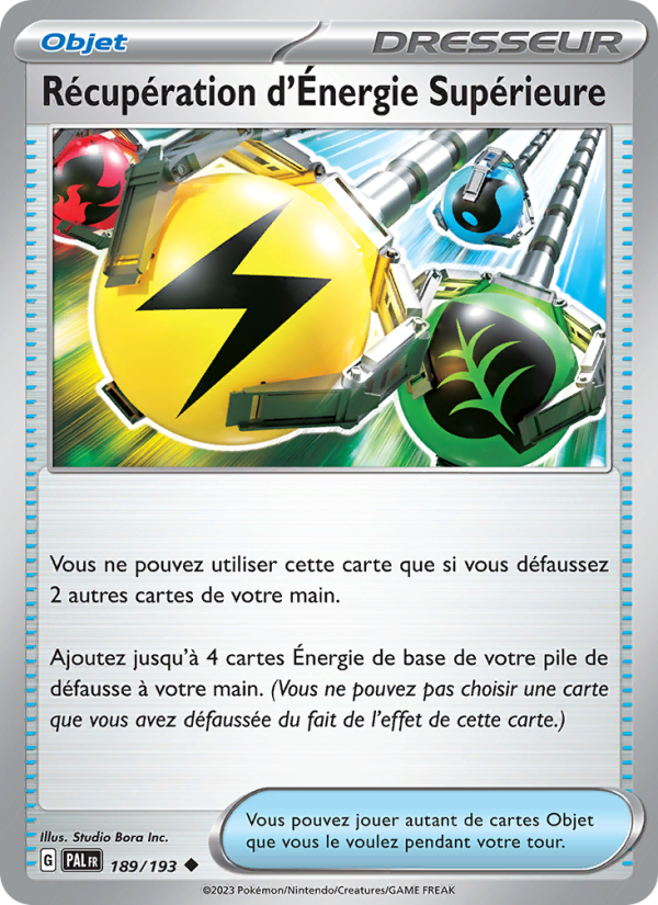 Récupération d'Énergie Supérieure 189 — Évolutions à Paldea (French Pokémon TCG card)