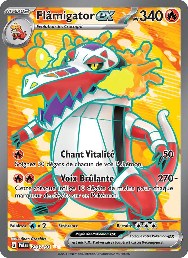 Flâmigator-ex 233 — Évolutions à Paldea (French Pokémon TCG card)
