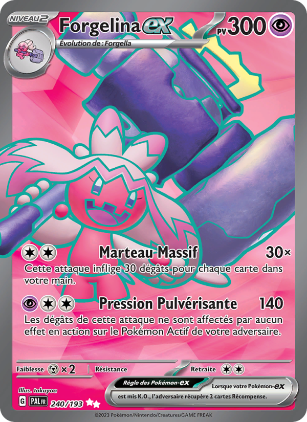 Forgelina-ex 240 — Évolutions à Paldea (French Pokémon TCG card)