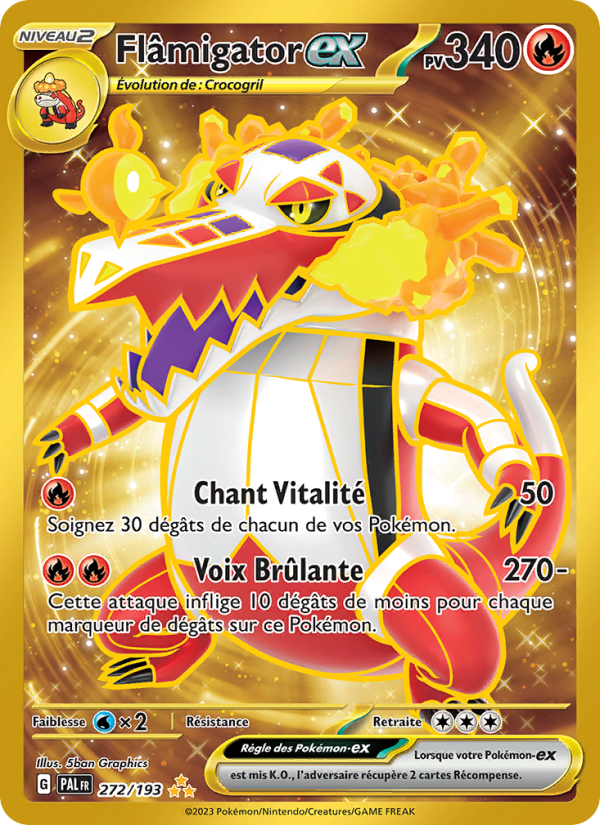 Flâmigator-ex 272 — Évolutions à Paldea (French Pokémon TCG card)