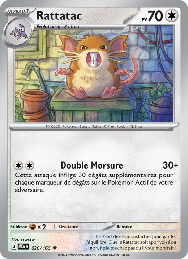 Rattatac 020 — 151 (French Pokémon TCG card)