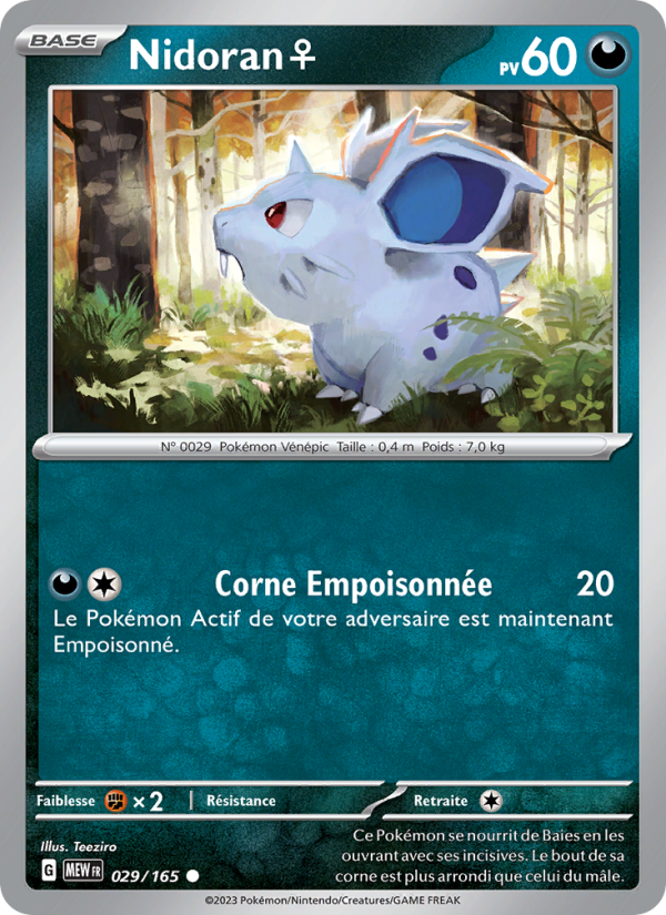 Nidoran♀ 029 — 151 (French Pokémon TCG card)