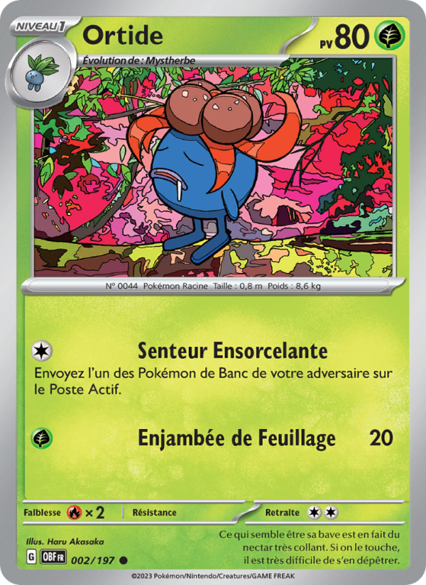Ortide 002 — Flammes Obsidiennes (French Pokémon TCG card)