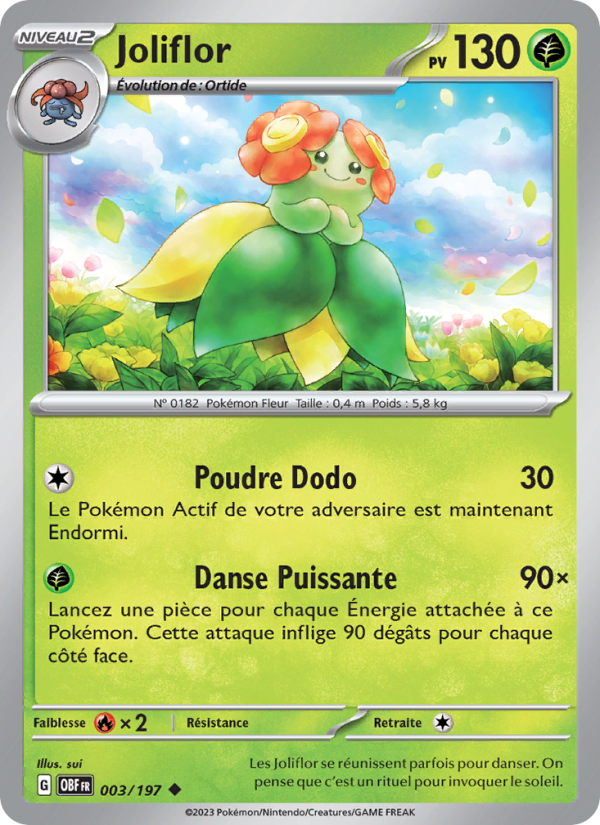 Joliflor 003 — Flammes Obsidiennes (French Pokémon TCG card)