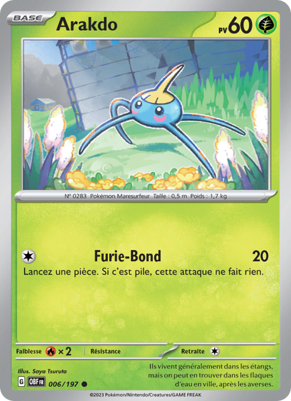 Arakdo 006 — Flammes Obsidiennes (French Pokémon TCG card)