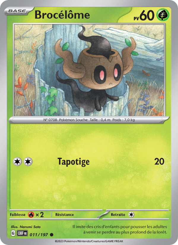 Brocélôme 011 — Flammes Obsidiennes (French Pokémon TCG card)