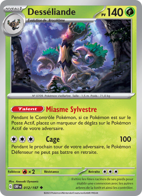 Desséliande 012 — Flammes Obsidiennes (French Pokémon TCG card)