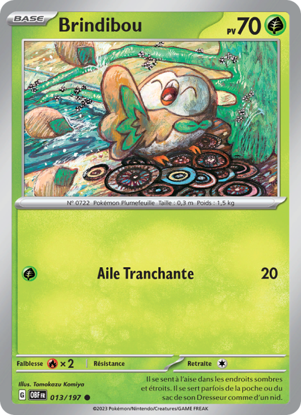 Brindibou 013 — Flammes Obsidiennes (French Pokémon TCG card)