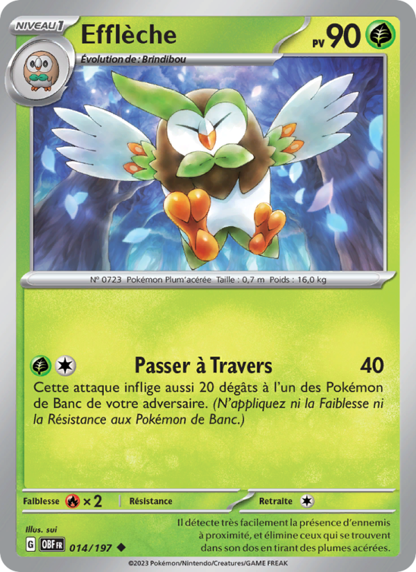 Efflèche 014 — Flammes Obsidiennes (French Pokémon TCG card)