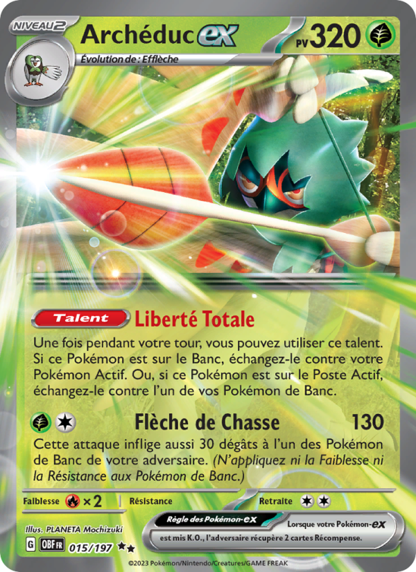 Archéduc-ex 015 — Flammes Obsidiennes (French Pokémon TCG card)