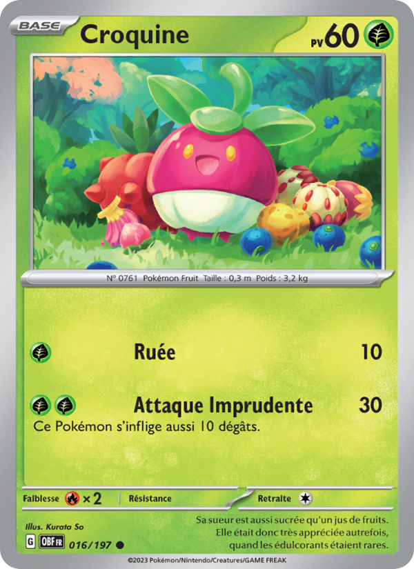 Croquine 016 — Flammes Obsidiennes (French Pokémon TCG card)