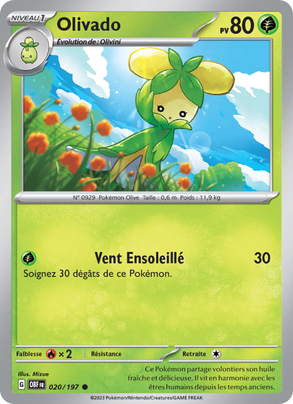 Olivado 020 — Flammes Obsidiennes (French Pokémon TCG card)